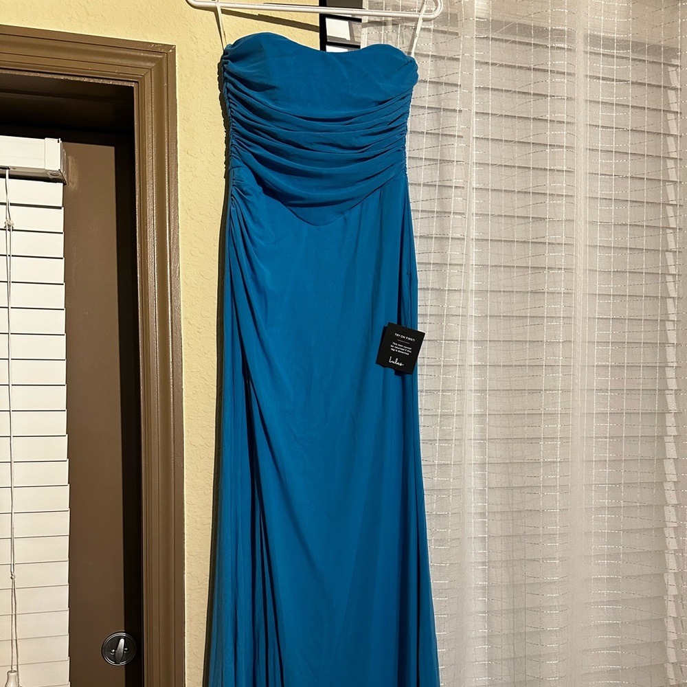 Lulu's Vibrant Blue Strapless Dress